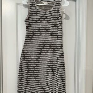 Max Studio Black and White Striped Midi Dress